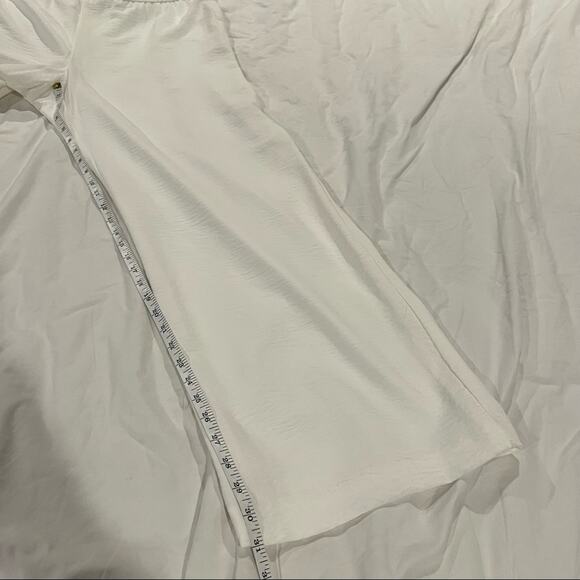 Calvin Klein NWT Smocked Waist Wide Leg Pants size L White - Picture 5 of 11